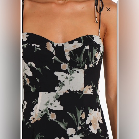 NWT- Petal & Pup Meg Floral Print Bustier Dress, Black, Size 8 - Picture 4 of 12